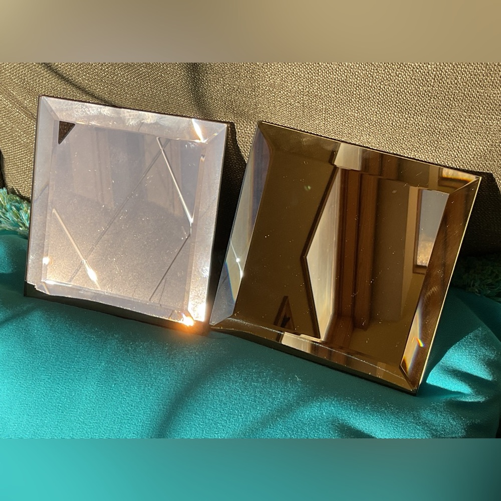 Set of 2 gold/bronze small decorative mirrors. NWOT.